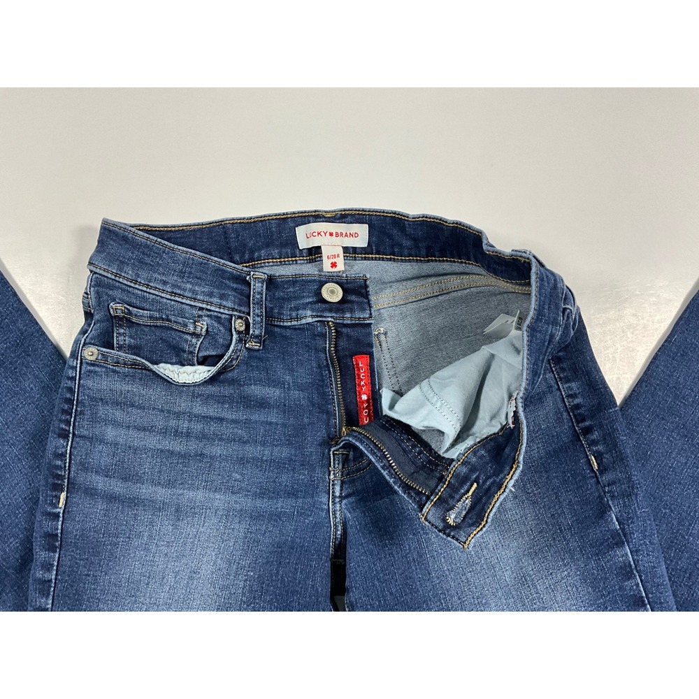 Lucky Brand Sweet Mid Rise Bootcut Jeans Dark Wash Denim Blue Womens Size 6/28R - Picture 14 of 16